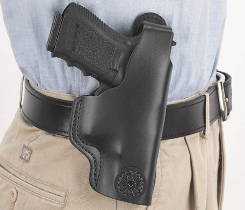DESANTIS DUAL CARRY II HOLSTER – IWB/OWB RH LTHR SHIELD 9/40 BL