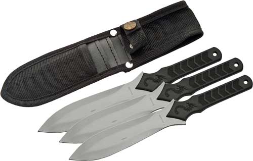 SZCO RITE EDGE 10″ DRAGON – THROWING KNIFE 3PC SET W/SHTH