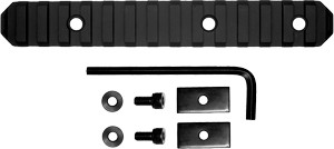 GROVTEC RAIL SECTION STOCK AR – 6″ 15 SLOT ALUMINUM BLACK