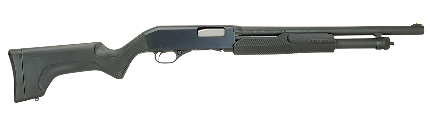 Stevens 19486 320 Security Full Size 12 Gauge Pump 3″ 5+1 18.50″ Matte Black Carbon Steel Barrel, Matte Black Aluminum Receiver, Fixed Matte Black Synthetic Stock, Ambidextrous