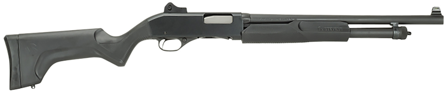 Stevens 19487 320 Security Full Size 12 Gauge Pump 3″ 5+1 18.50″ Matte Black Carbon Steel Barrel, Matte Black Aluminum Receiver, Fixed Matte Black Synthetic Stock, Ambidextrous