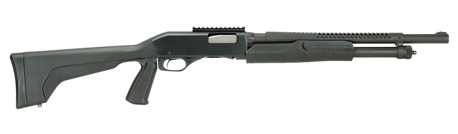 Stevens 19496 320 Security 12 Gauge 3″ 5+1 18.50″ Matte Black Carbon Steel Barrel, Matte Black Fixed Pistol Grip Stock, Ambidextrous 1-Piece Rail Includes Fixed Cylinder Bore Choke