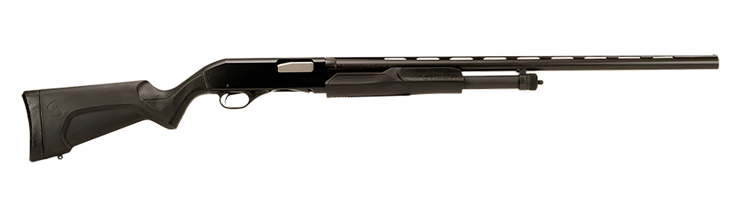Stevens 22436 320 Field Full Size 20 Gauge Pump 3″ 5+1 26″ Matte Black Vent Rib Barrel, Matte Black Aluminum Receiver, Fixed Matte Black Synthetic Stock, Ambidextrous
