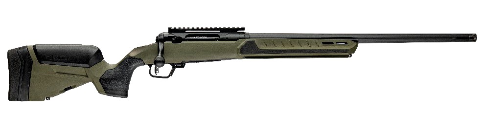 Savage Arms 32641 110 Core Predator Full Size 308 Win 10+1 22″ Medium Heavy Fluted Barrel, Arca Rail Forend, Hunter Green AccuStock w/AccuFit V2 Synthetic Stock, Left Hand