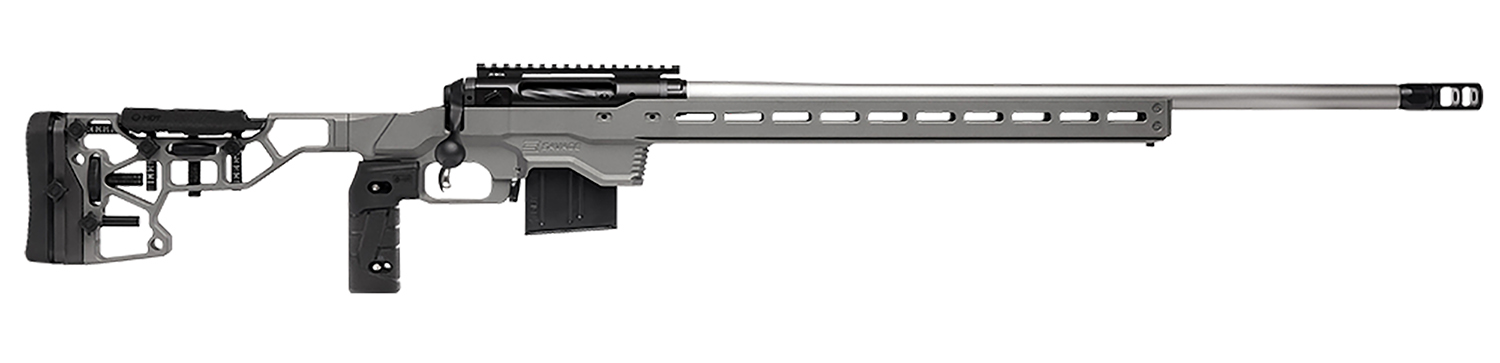 Savage Arms 57561 110 Elite Precision 300 PRC 30″ 5+1 Matte Black/ Gray Cerakote/Black Polymer/Optic Ready *Self timing taper aligned muzzlebrake (Short Action Calibers Only)