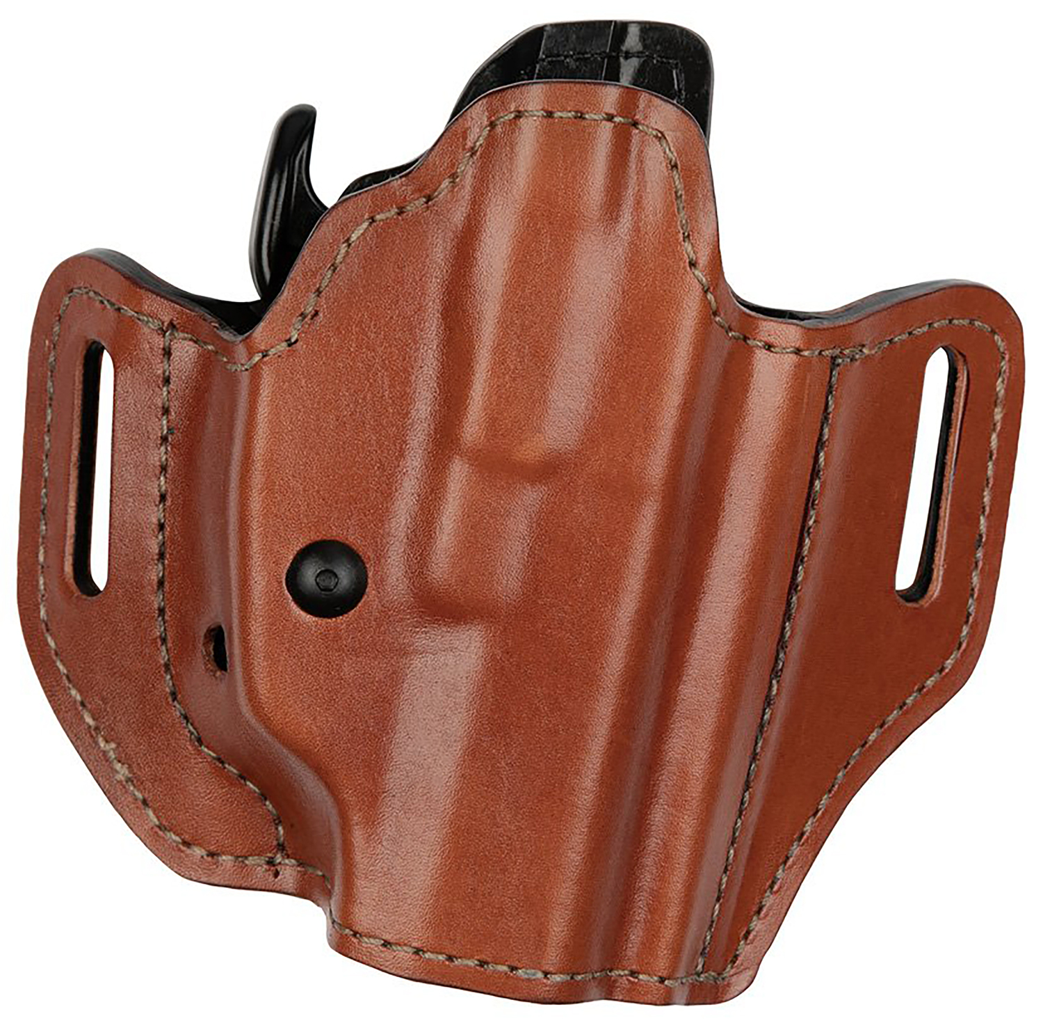 Bianchi 38351 Allusion Assent Pro-Fit OWB Size 13 Tan Leather Belt Slide Compatible w/Glock 17/22/Springfield XDS/Ruger American Pistol Belt Up to 1.50″ Wide Right Hand