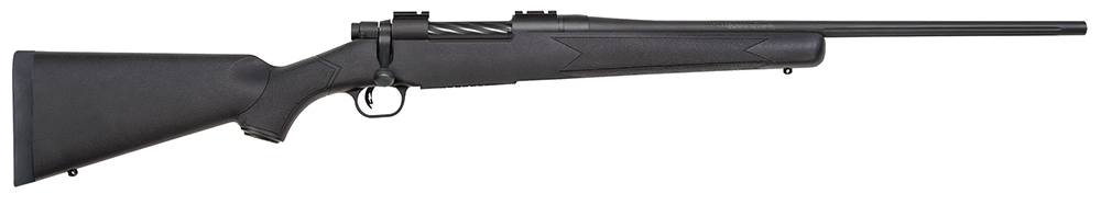 Mossberg 27877 Patriot  Full Size 25-06 Rem 5+1 22″ Matte Blued Fluted Barrel, Drilled & Tapped Matte Blued Stainless Steel Receiver, Walnut Fixed Stock, Right Hand