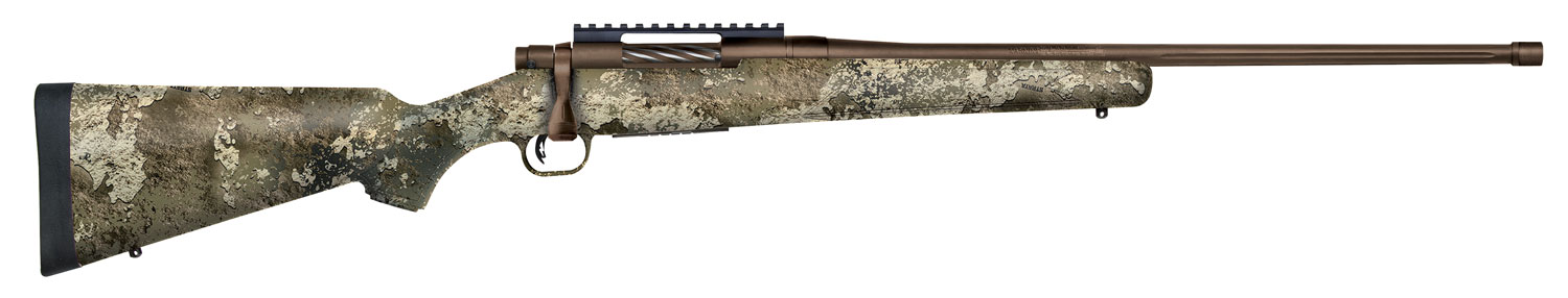 Mossberg 28046 Patriot Predator 6.5 Creedmoor Caliber with 5+1 Capacity, 22″ Threaded/Fluted Barrel, Patriot Brown Cerakote Metal Finish & TrueTimber Strata Synthetic Stock Right Hand (Full Size)