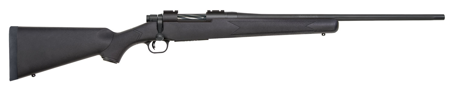 Mossberg 28085 Patriot Full Size 350 Legend 4+1 22″ Matte Blued Fluted Barrel, Drilled & Tapped Matte Blued Stainless Steel Receiver, Black Fixed Synthetic Stock, Right Hand