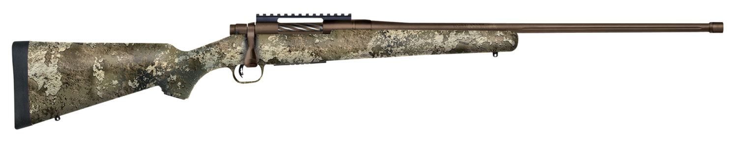 Mossberg 28091 Patriot Predator 6.5 PRC 4+1 24″ Patriot Brown Cerakote 4.49″ Fluted Barrel Patriot Brown Cerakote Steel TrueTimber Strata Right Hand
