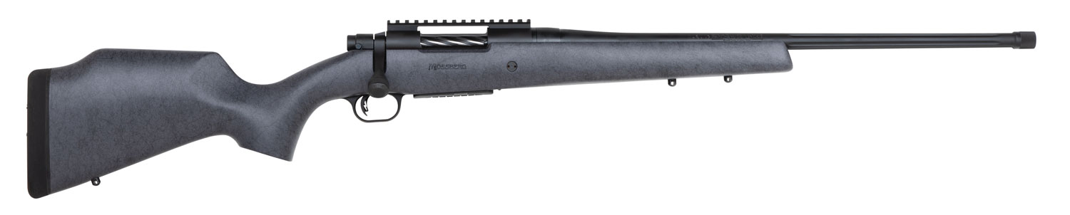 Mossberg 28101 Patriot Long Range Hunter 308 Win Caliber with 5+1 Capacity, 22″ Barrel, Threaded/Fluted Matte Blued Metal Finish & Sniper Gray Fixed Monte Carlo Stock Right Hand (Full Size)
