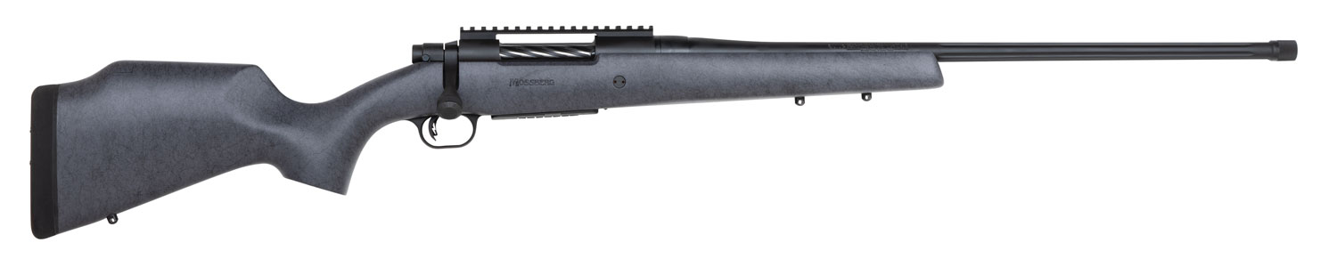 Mossberg 28102 Patriot Long Range Hunter 300 Win Mag Caliber with 3+1 Capacity, 24″ Threaded/Fluted Barrel, Matte Blued Metal Finish & Sniper Gray Fixed Monte Carlo Stock Right Hand (Full Size)