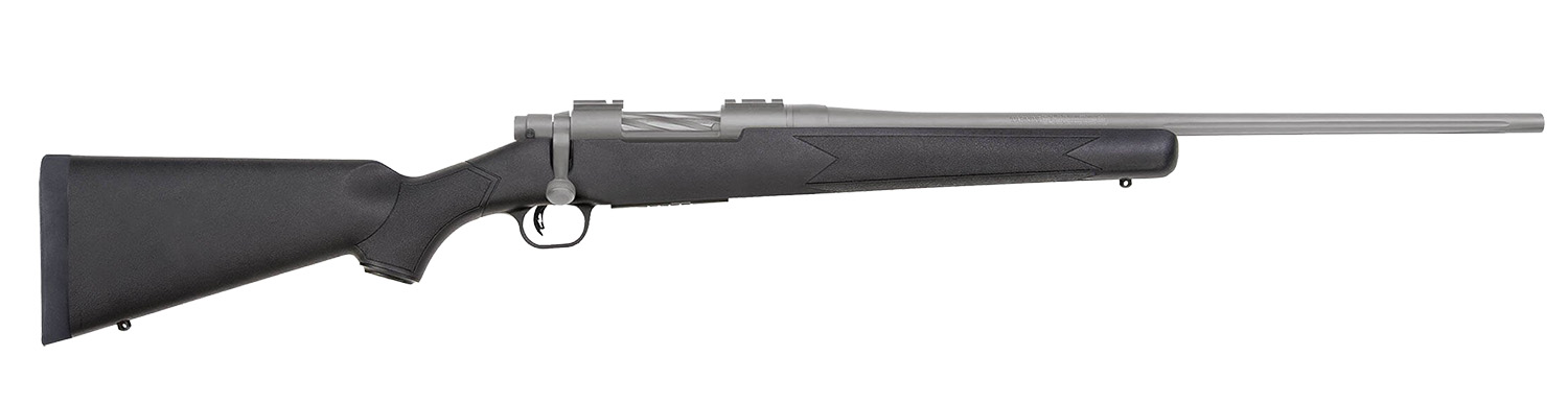 Mossberg 28260 Patriot  Full Size 350 Legend 4+1 22″ Stainless Cerakote Fluted Barrel, Drilled & Tapped Stainless Cerakote Stainless Steel Receiver, Black Fixed Synthetic Stock