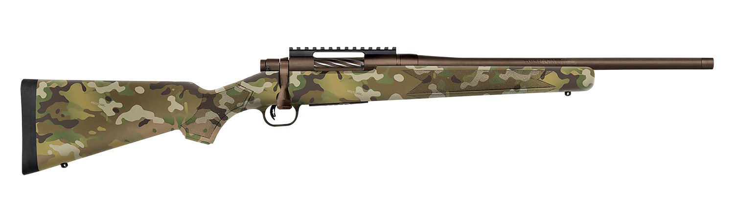 Mossberg 28276 Patriot  Compact 308 Win 5+1 18″ Patriot Brown Cerakote Threaded Bull Barrel, Patriot Brown Cerakote Steel Receiver w/Picatinny Rail, MultiCam Fixed Synthetic Stock