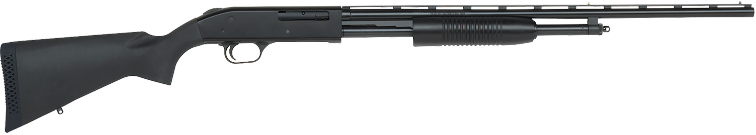 Mossberg 50112 500 Bantam Youth 410 Gauge Pump 3″ 5+1 24″ Blued Vent Rib Barrel, Blued Steel Receiver, Fixed Black Synthetic Stock, Right Hand, Fixed Full Choke