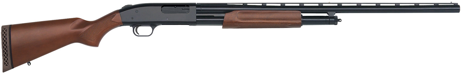 Mossberg 50120 500 All Purpose Full Size 12 Gauge Pump 3″ 5+1 28″ Blued Vent Rib Barrel, Blued Integral Scope Mount Steel Receiver, Fixed Hardwood Stock, Right Hand, Accu-Set Chokes