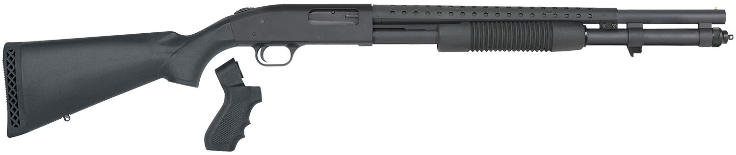 Mossberg 50694 590 Persuader 12 Gauge 3″ 8+1 20″ Cylinder Bore Heat-Shield Barrel Matte Blued Rec Black Synthetic Stock Includes Pistol Grip
