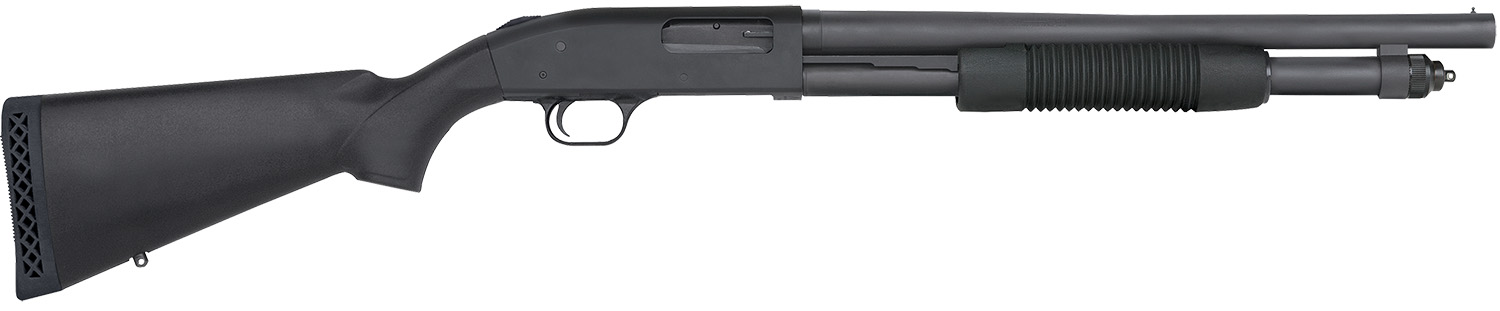 Mossberg 50778 590 Tactical 12 Gauge 6+1 3″ 18.50″ Cylinder Bore Barrel, Matte Blued Metal Finish, Dual Extractors, Drilled & Tapped Receiver, Synthetic Stock