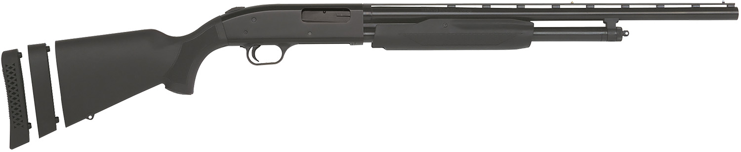 Mossberg 54210 500 Super Bantam Youth 20 Gauge Pump 3″ 5+1 22″ Blued Vent Rib Barrel, Blued Steel Receiver, Adj LOP Black Synthetic Stock, Right Hand