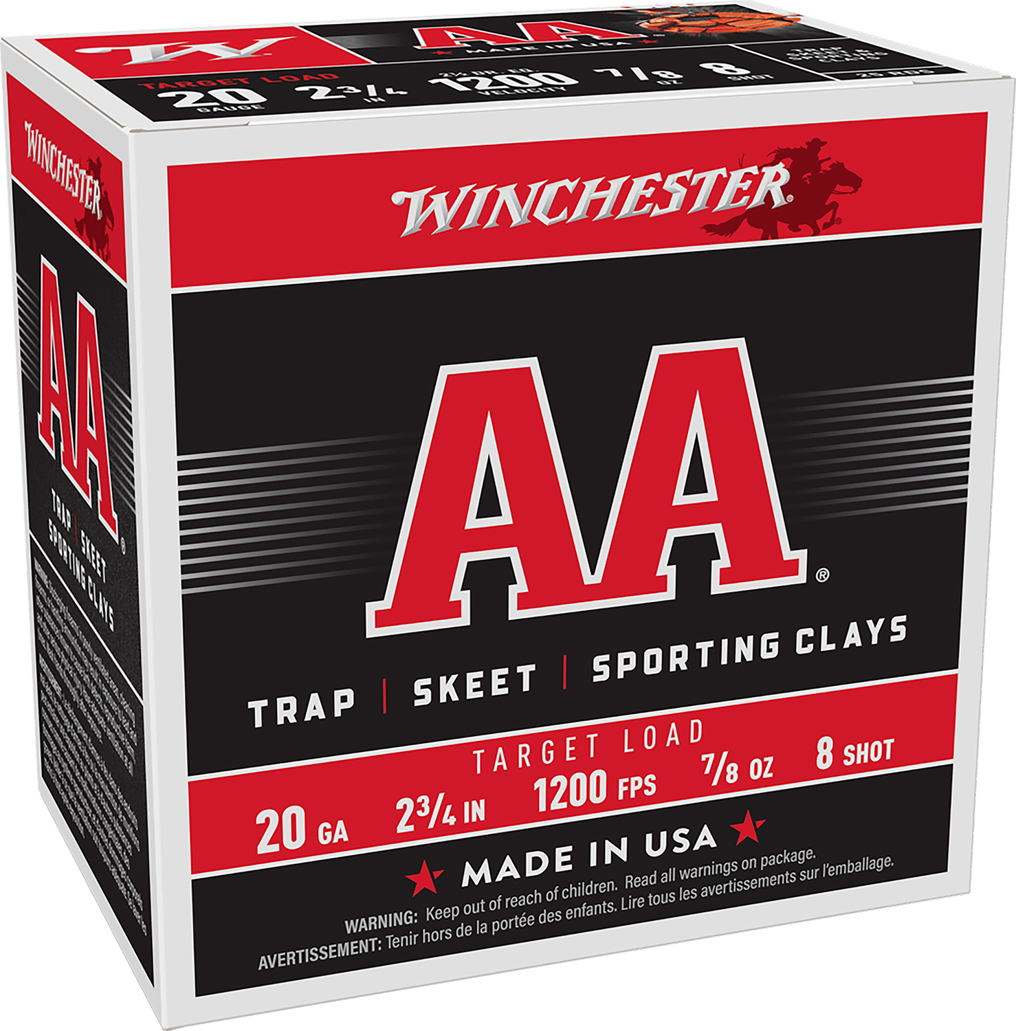 Winchester Ammo AA208 AA 20Gauge 2.75″ 7/8oz 8Shot 25 Per Box/10 Case