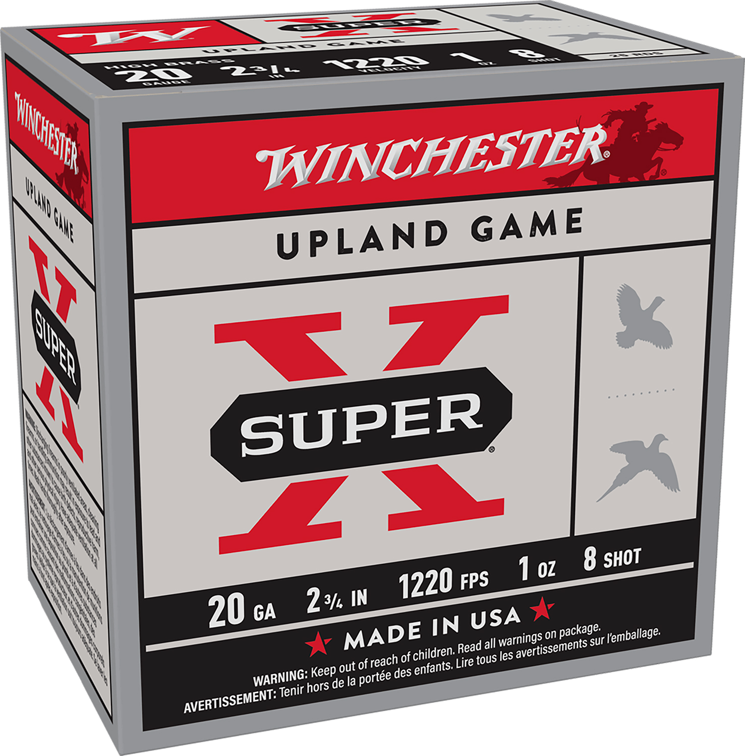 Winchester Ammo X208 Super X Heavy Game Load High Brass 20Gauge 2.75″ 1oz 8Shot 25 Per Box/10 Case