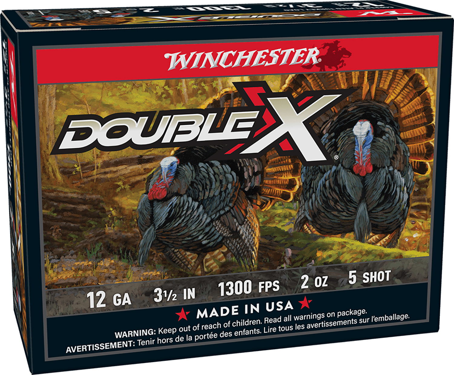Winchester Ammo STH12355 Double X High Velocity Turkey 12Gauge 3.50″ 2oz 5Shot 10 Per Box/10 Case