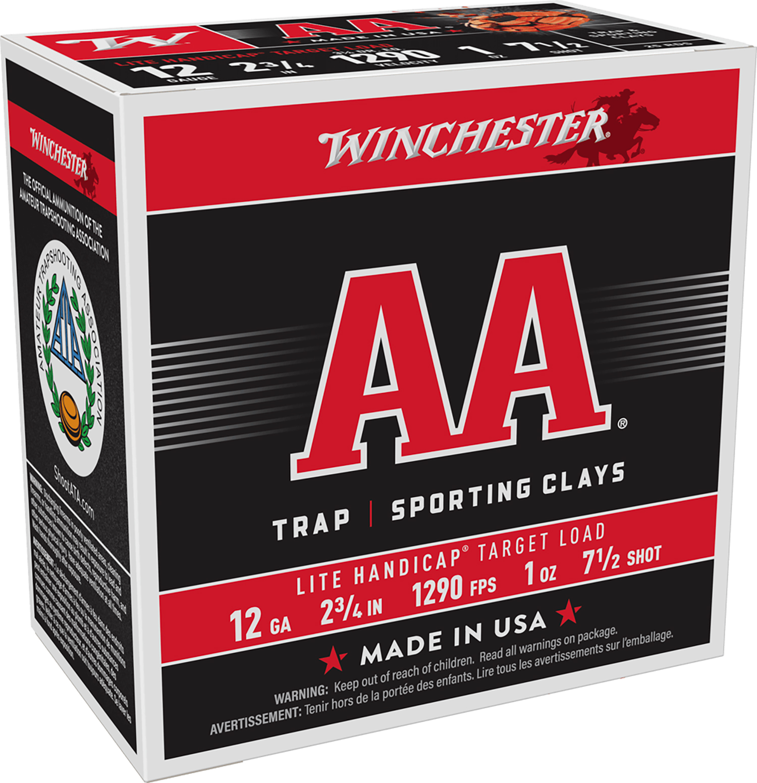 Winchester Ammo AAHLA127 AA Lite Handicap Target 12Gauge 2.75″ 1oz 7.5Shot 25 Per Box/10 Case