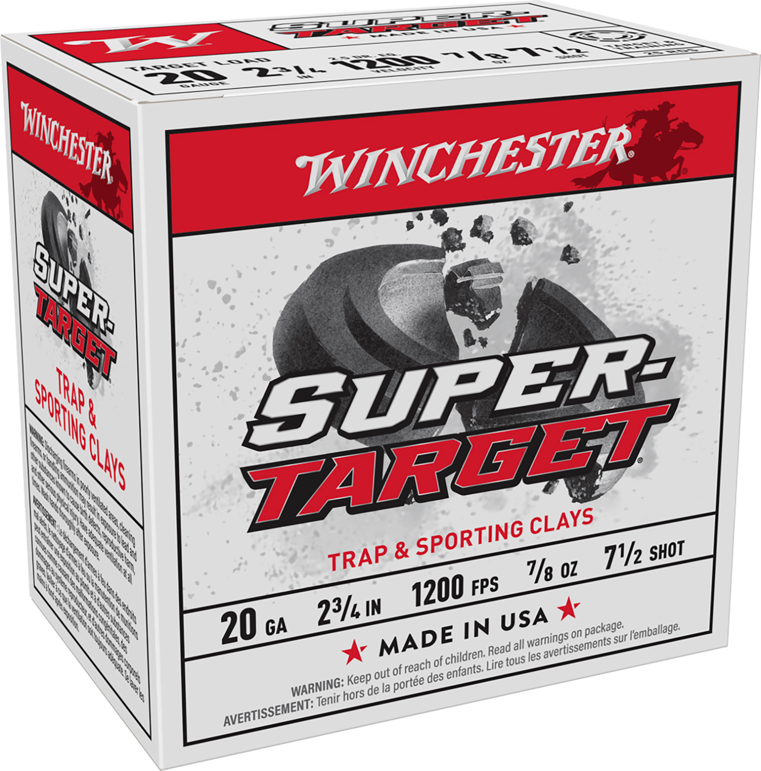Winchester Ammo TRGT207 Super-Target 20Gauge 2.75″ 7/8oz 7.5Shot 25 Per Box/10 Case