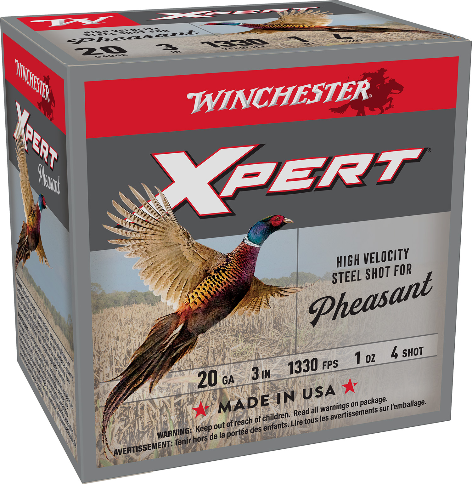 Winchester Ammo WEXP2034 Xpert Pheasant Lead Free High Velocity 20Gauge 3″ 1oz 4Shot 25 Per Box/10 Case
