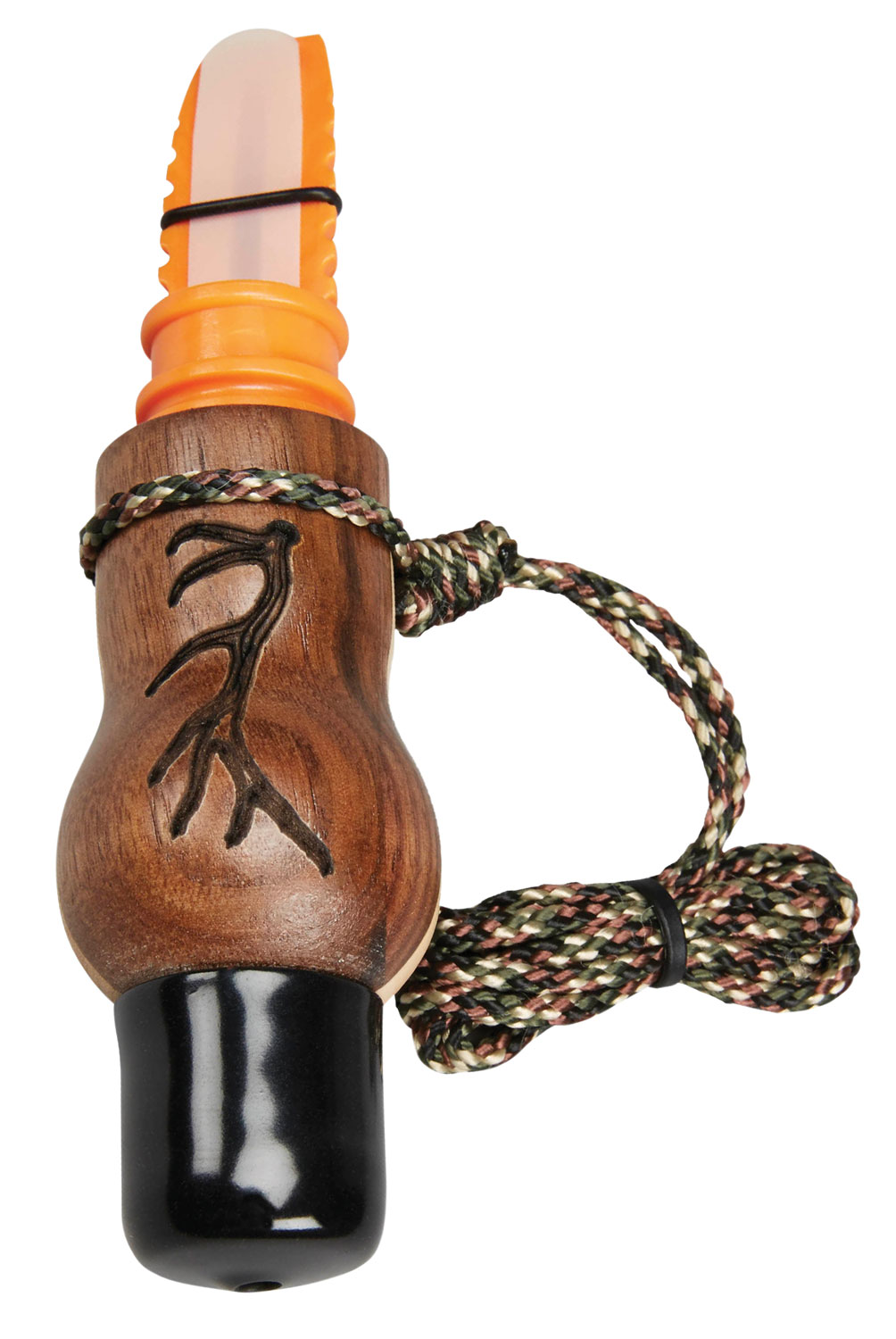 Wayne Carlton’s Calls 70168 Whispering Cow Call  Open Call Cow Sounds Attracts Elk Natural Walnut/Maple
