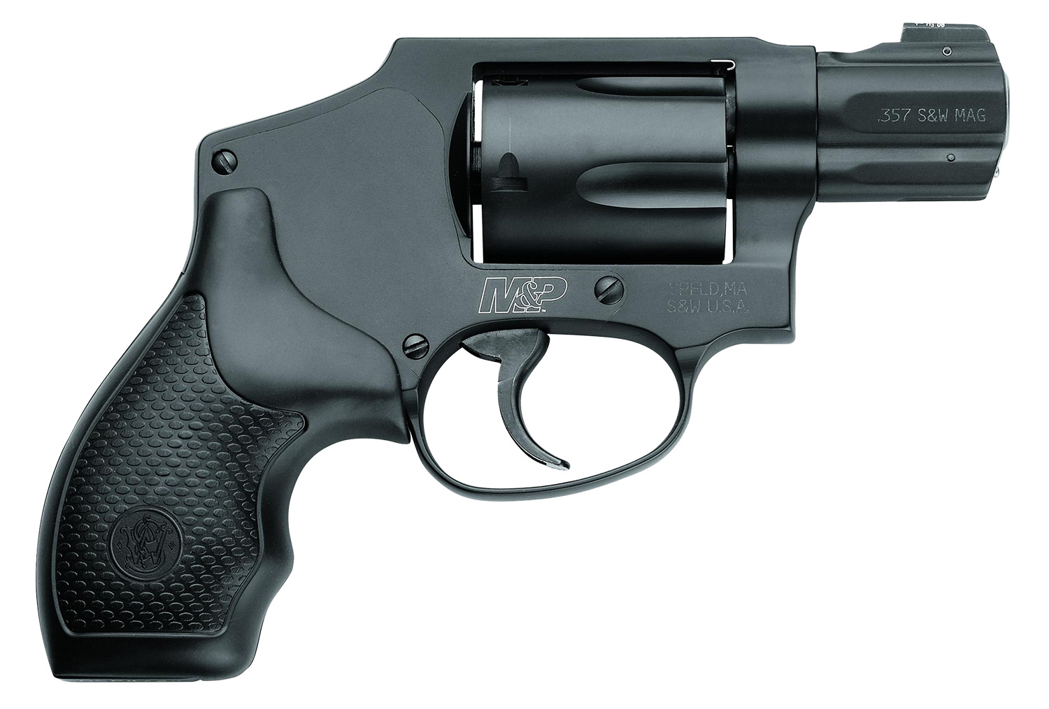 Smith & Wesson 103072 M&P 340 357 Mag Or 38 S&W Spl +P 5 Shot 1.88″ Black Barrel, PVD Cylinder Black, Scandium Alloy J-Frame, XS Sights 24/7 Tritium Night Front Sight