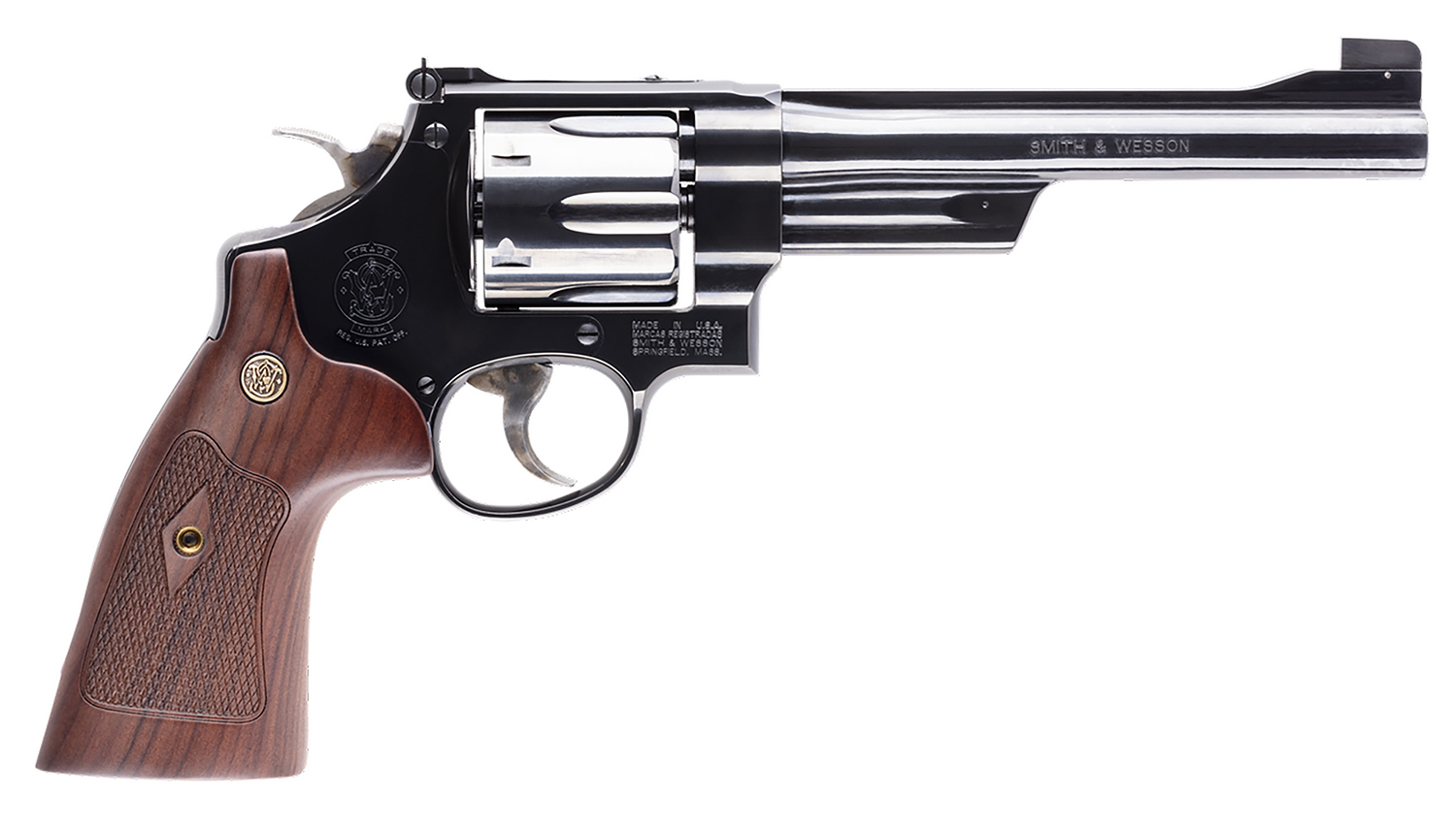 Smith & Wesson 150256 Model 25 Classic 45 Colt (LC) Blued Carbon Steel 6.50″ Barrel, 6rd Cylinder & N-Frame, Checkered Square Butt Walnut Grip