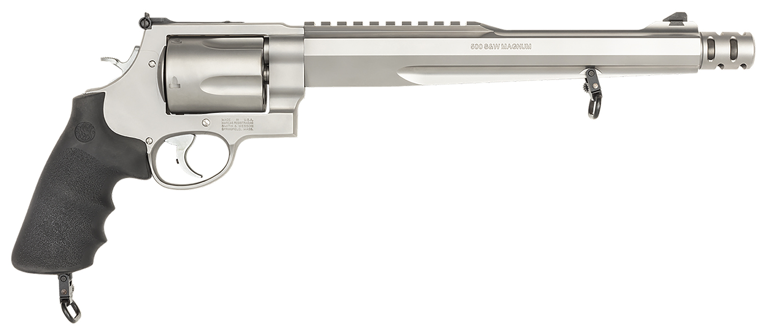 Smith & Wesson 170231 Model 500 Performance Center  500 S&W Mag Stainless Steel  10.50″ Barrel With Muzzle Brake/Picatinny Rail, 5rd  Cylinder & X-Frame, Chromed Hammer & Trigger With Stop