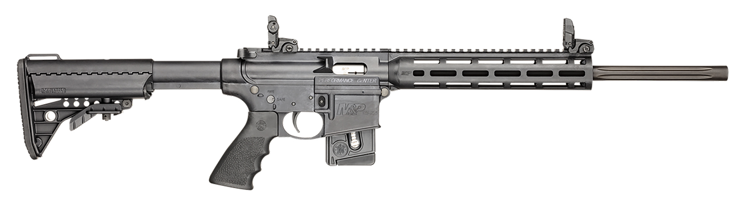 Smith & Wesson 11507 M&P15 PC Sport *State Compliant 22 LR 10+1 18″ Matte Black Carbon Steel Barrel, Matte Black Picatinny Rail Polymer Receiver, M-LOK Handguards, Black Vltor Fixed Polymer Stock, Bla