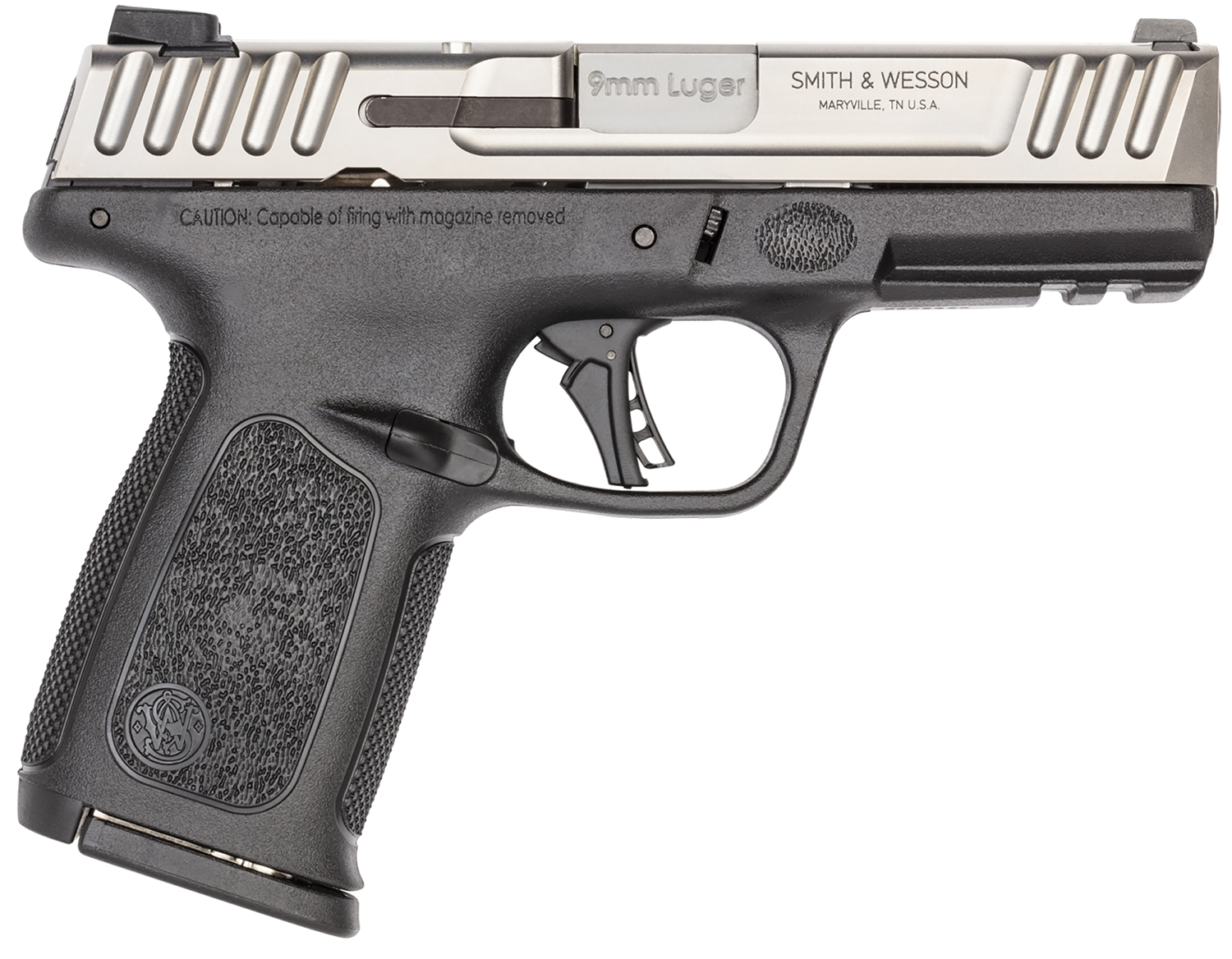 Smith & Wesson 13931 SD9 2.0  Compact Frame 9mm Luger 16+1, 4″ Stainless Steel Barrel, Satin Stainless Steel Serrated Slide, Black Polymer Frame w/Picatinny Rail, Black Textured Polymer Grip