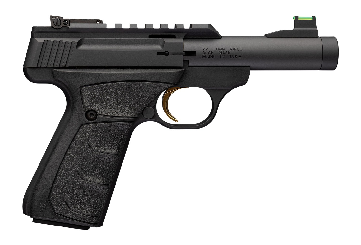 Browning 051610490 Buck Mark Micro SR 22 LR 10+1 4″ Matte Black Threaded Bull Barrel, Serrated w/Picatinny Rail Slide, Matte Black Aluminum Frame, Black Overmolded UFX Grip