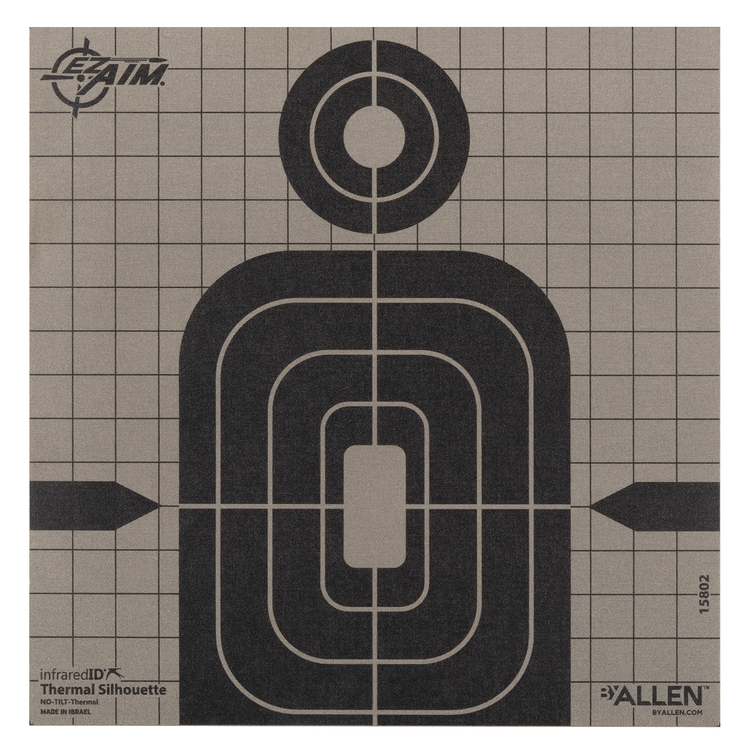 Allen 15802 Thermal Target Silhouette Hanging Paper 8″ x 8″ Black/Gray