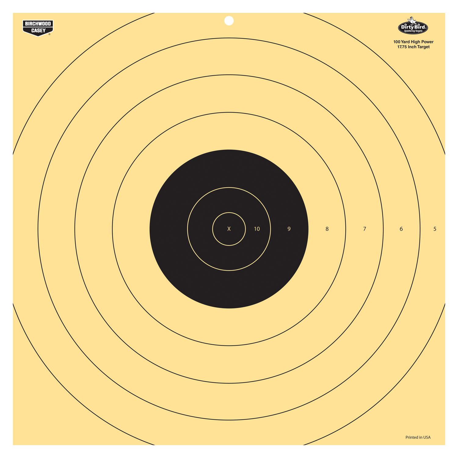Birchwood Casey 35186 Dirty Bird 17.25″ Bullseye Tagboard Hanging 100 yds Rifle Black/White 5 Pack