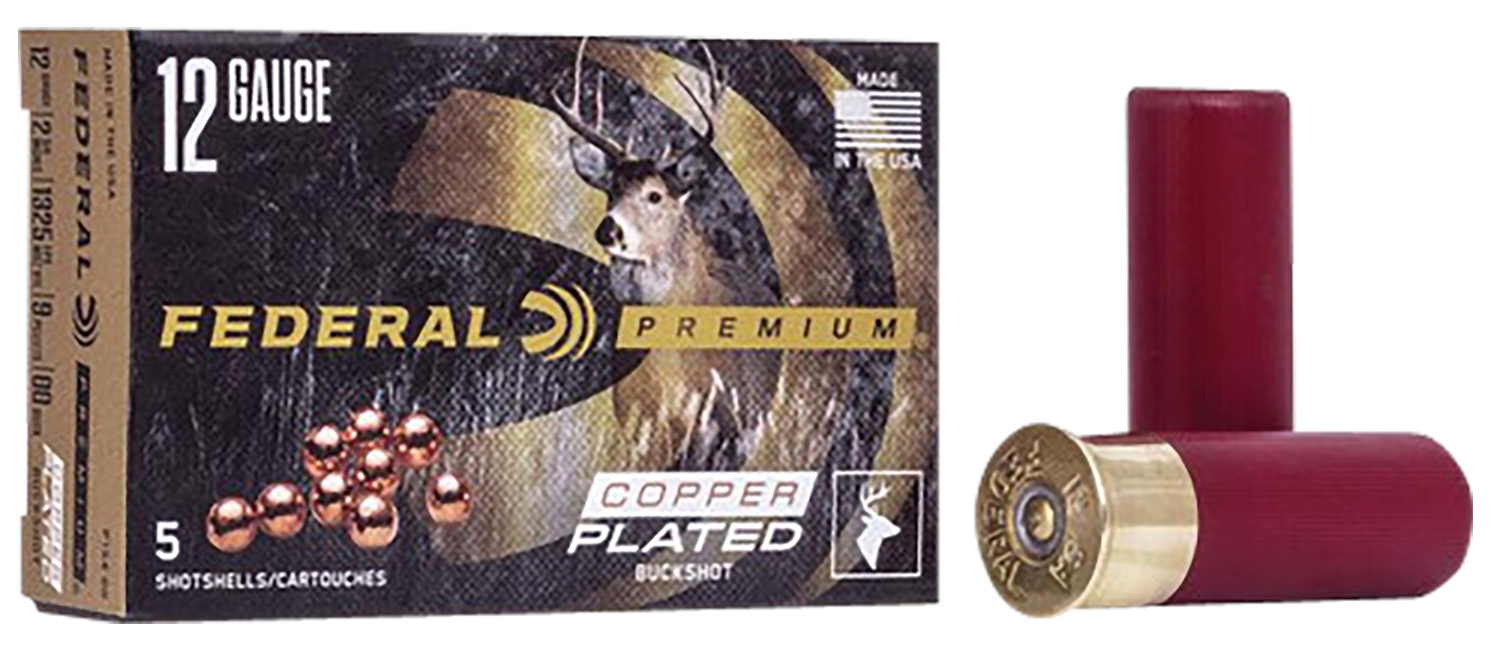 Federal P15400 Premium Magnum 12Gauge 2.75″ 9Pellets 1 1/8oz 00BuckShot 5 Per Box/50 Case