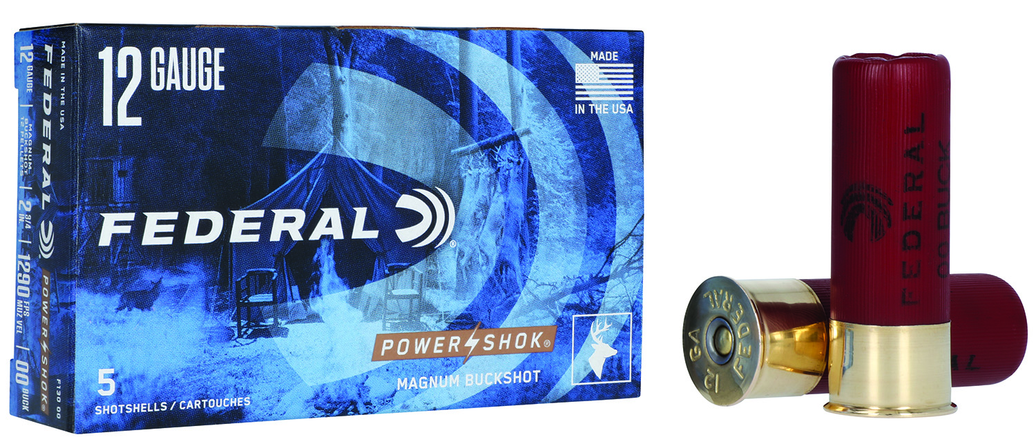 Federal F13000 Power-Shok Magnum 12Gauge 2.75″ 12Pellets 1 7/16oz 00BuckShot 5 Per Box/50 Case