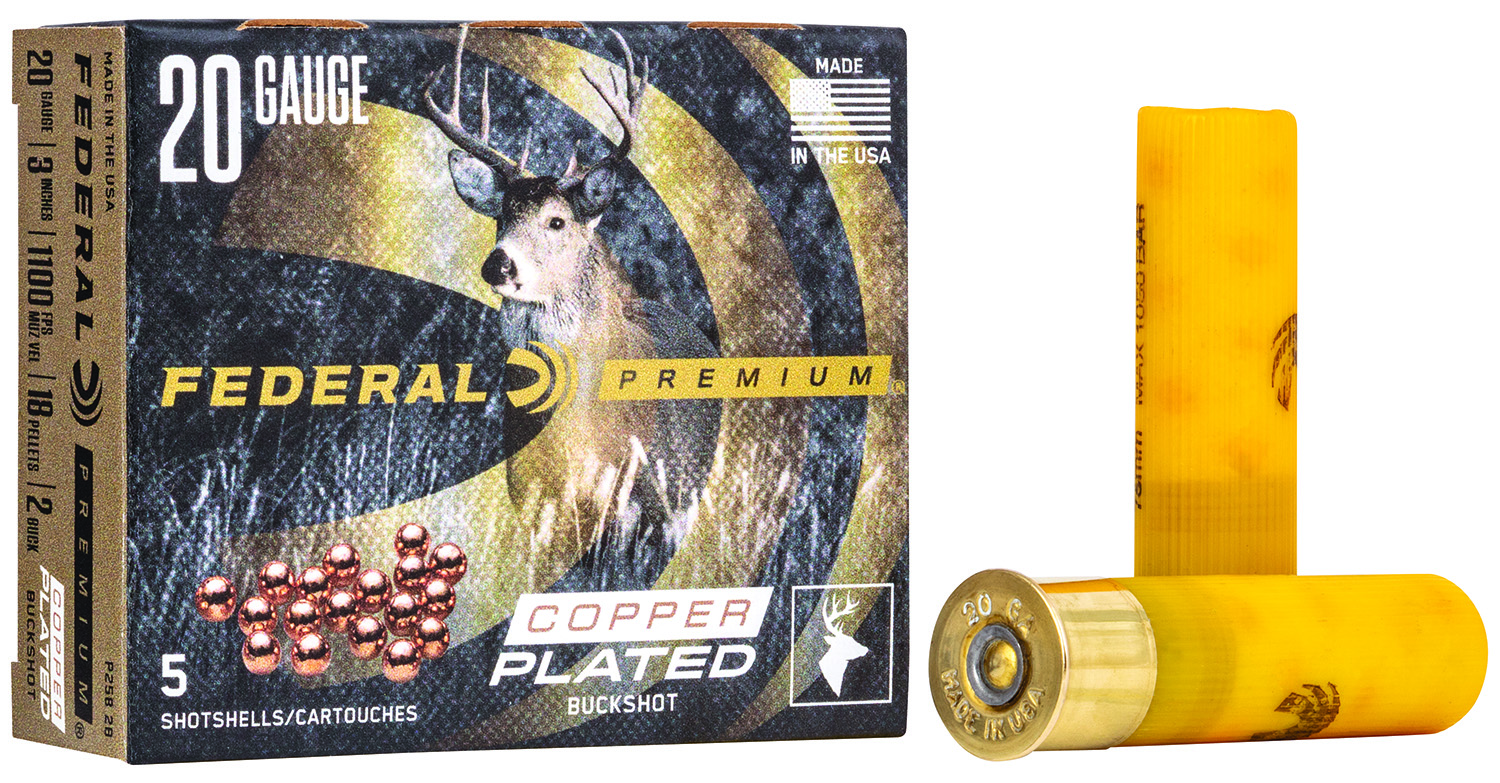 Federal P2582B Premium Magnum 20Gauge 3″ 18Pellets 1 1/4oz 2BuckShot 5 Per Box/50 Case