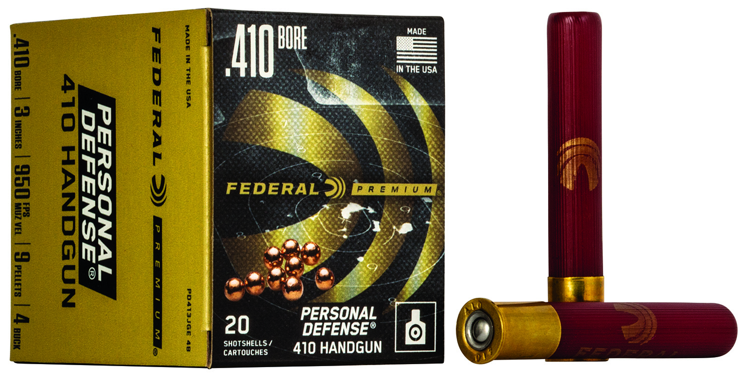 Federal PD413JGE4B Premium Personal Defense 410Gauge 3″ 9Pellets 4BuckShot 20 Per Box/10 Case