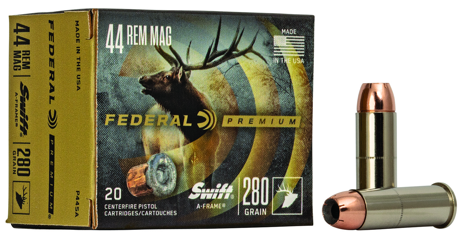 Federal P44SA Premium 44RemMag 280gr Swift A Frame 20 Per Box/10 Case