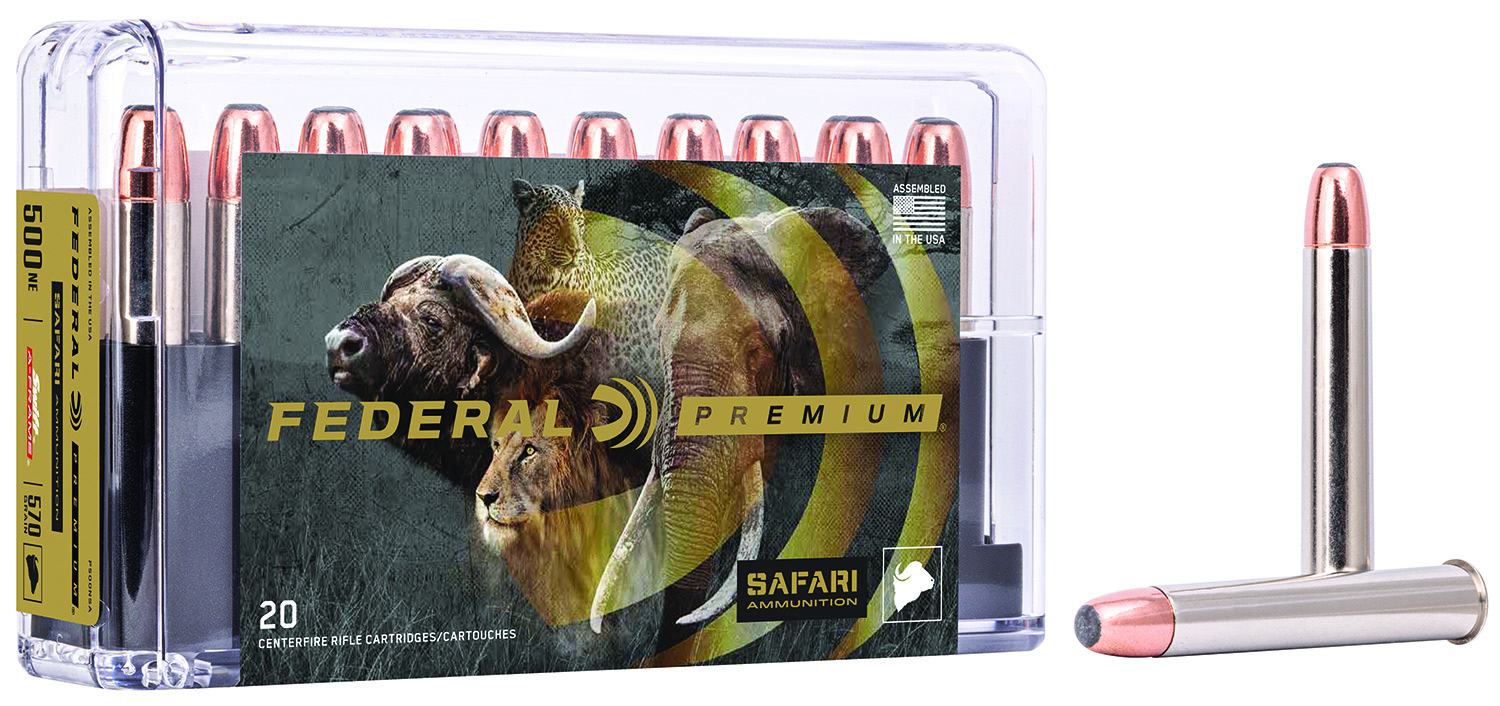 Federal P500NSA Premium Safari Cape-Shok 500NitroExpress 570gr Swift A Frame 20 Per Box/10 Case