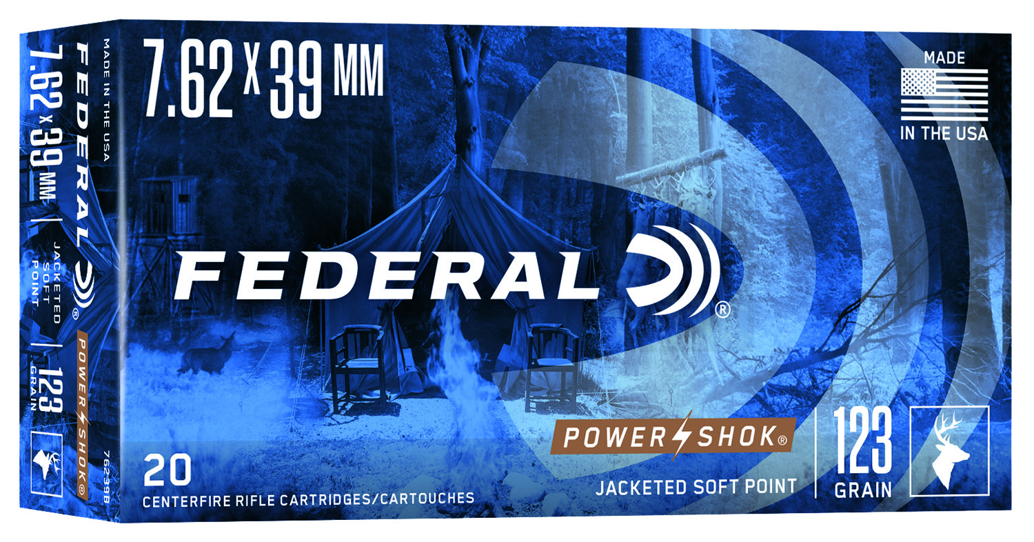 Federal 76239B Power-Shok 7.62x39mm 123gr Jacketed Soft Point 20 Per Box/10 Case