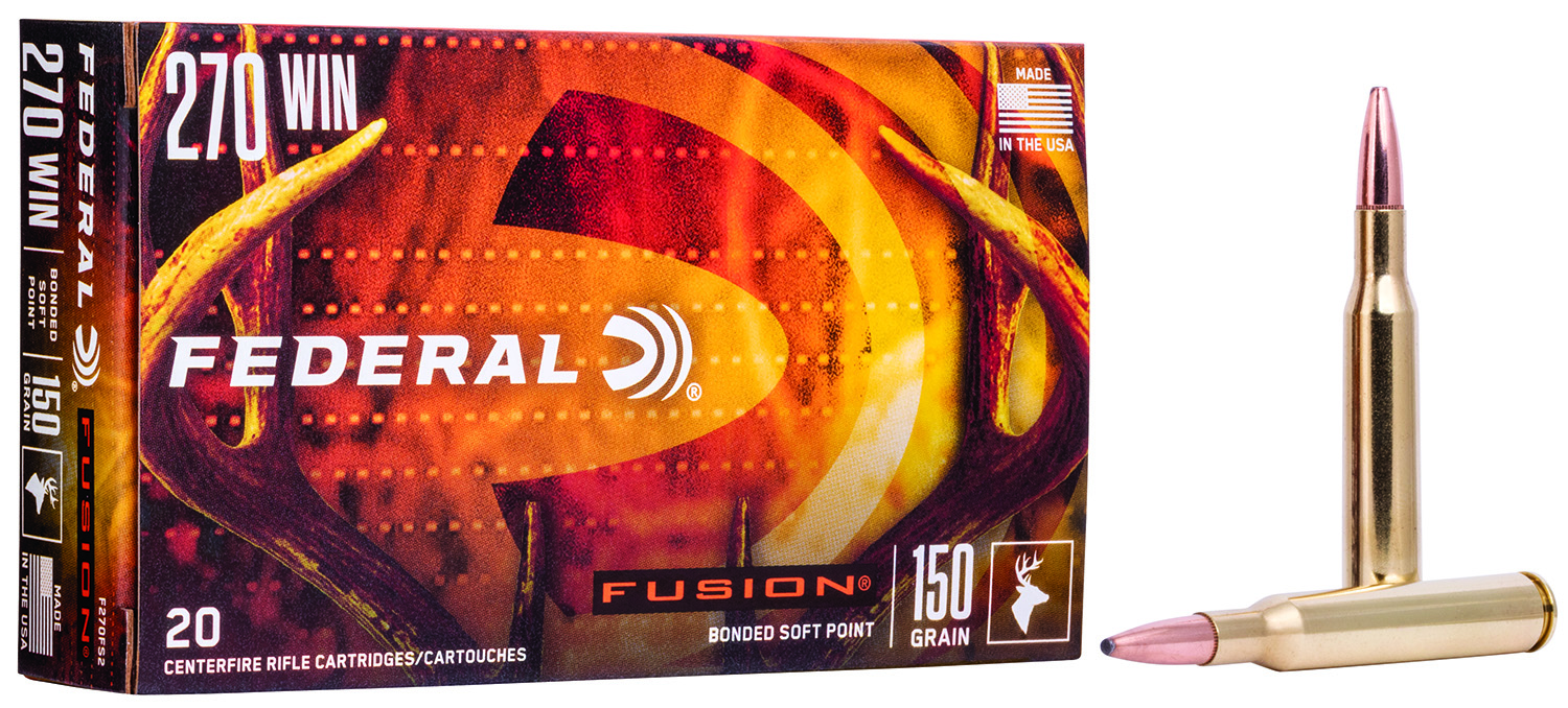 Federal F270FS2 Fusion 270Win 150gr Bonded Soft Point 20 Per Box/10 Case