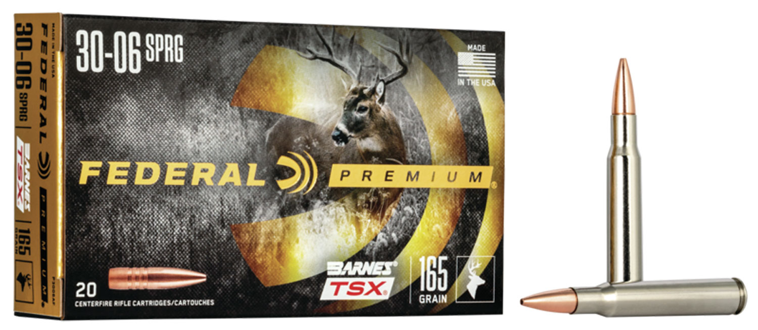 Federal P3006AF Premium 30-06Springfield 165gr Barnes TSX 20 Per Box/10 Case