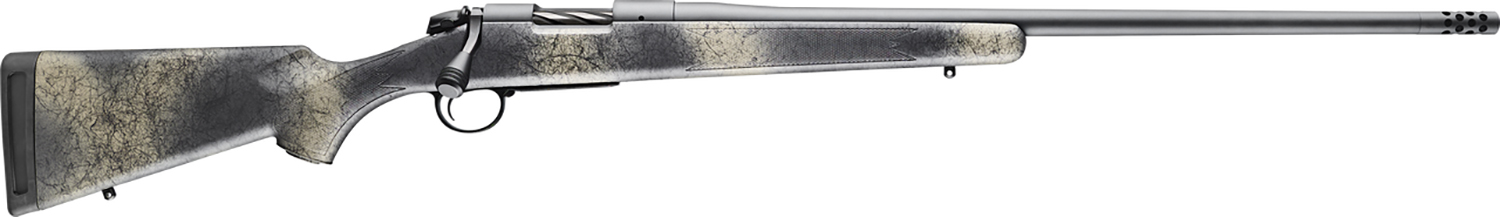 Bergara Rifles B14S522SP B-14 Wilderness Ridge SP 6.5 Creedmoor 4+1 18″ Threaded, Sniper Gray Cerakote Barrel/Rec, SoftTouch Woodland Camo Synthetic Stock, Omni Muzzle Brake