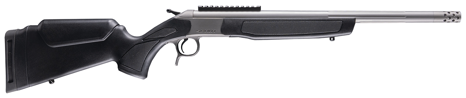 CVA CR4440S Scout Takedown 360 Buckhammer 1rd 22″ Stainless Fluted Threaded Barrel, Stainless Steel Receiver w/Picatinny Rail, Adj Comb & LOP Black Synthetic Stock