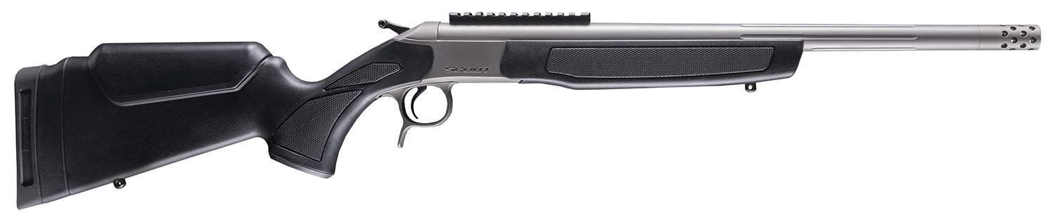 CVA CR4441S Scout Takedown 400 Legend 1rd 22″ Stainless Fluted Threaded Barrel, Stainless Steel Receiver w/Picatinny Rail, Adj Comb & LOP Black Synthetic Stock